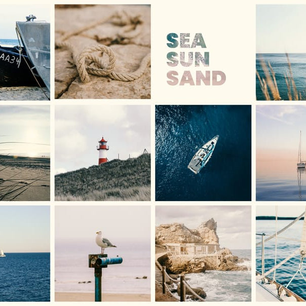 Instawall Tuinposter Wide 2:1 met zee- en strandbeelden voor tuinwanddecoratie