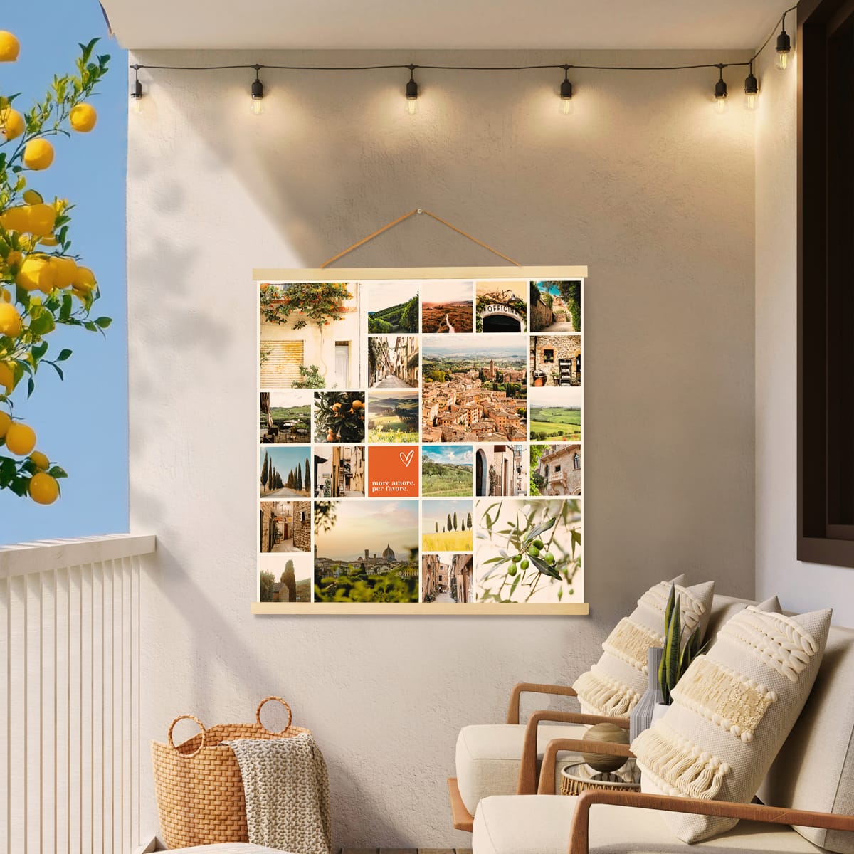 Instawall Tuinposter Square 1:1 fotocollage poster voor buitenwanddecoratie
