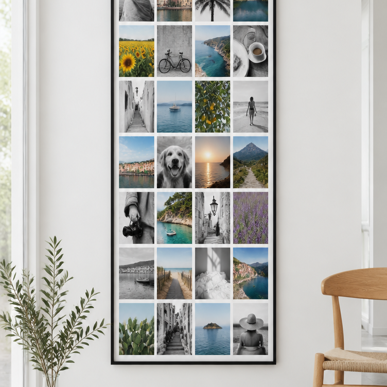 Instawall Canvas Tall fotocanvas met zwarte baklijst aan de muur