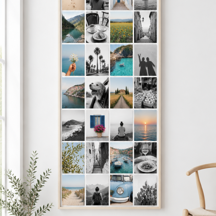 Instawall Canvas Tall fotocanvas met blanke baklijst aan de muur