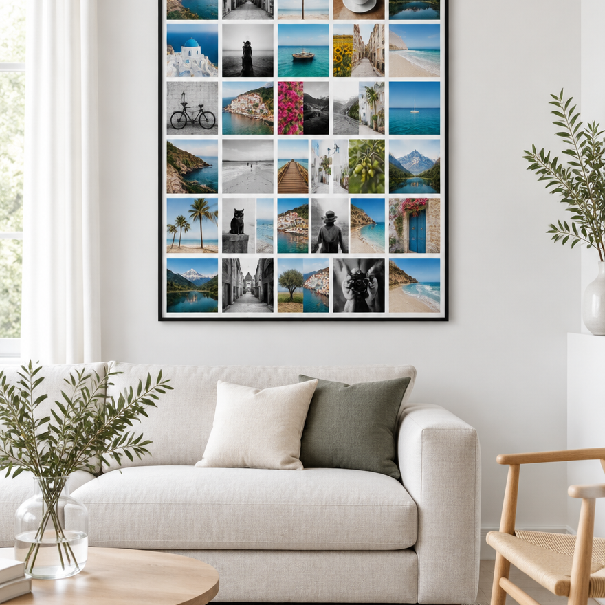Instawall Canvas Portrait groot fotocanvas met zwarte baklijst aan de muur