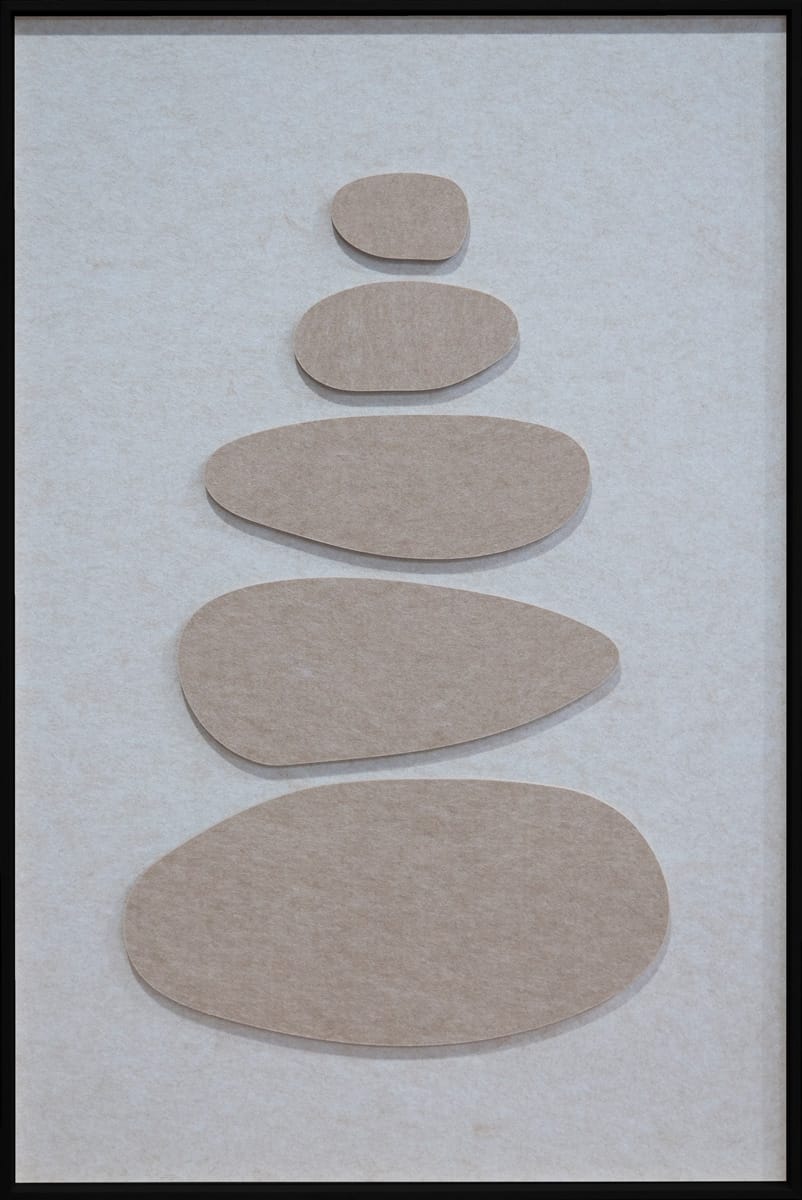 Stacked Ovals Instawall Akoestisch wanddecoratie met beige ovale panelen in een zwart kader