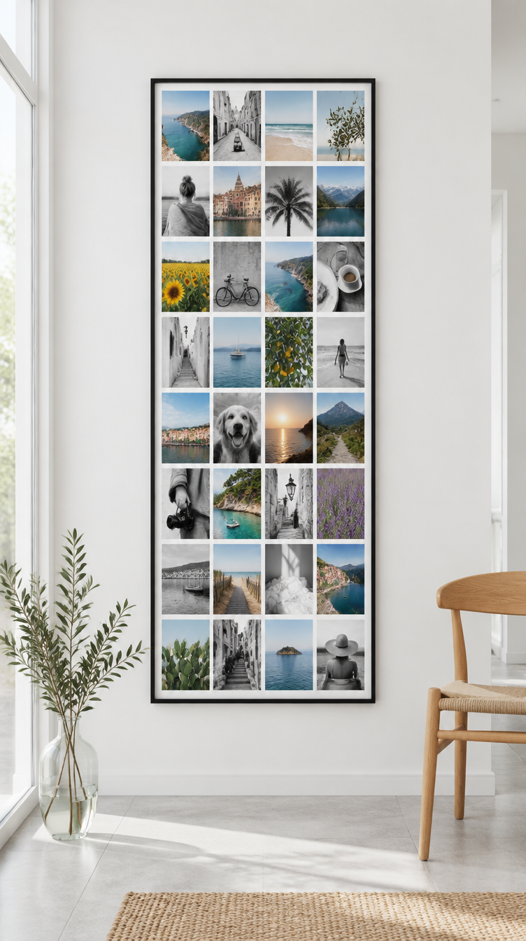 Instawall Canvas Tall fotocanvas met zwarte baklijst aan de muur