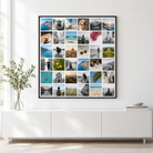 Instawall Canvas Square fotocanvas met zwarte baklijst aan de muur