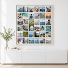 Instawall Canvas Square fotocanvas met blanke baklijst aan de muur