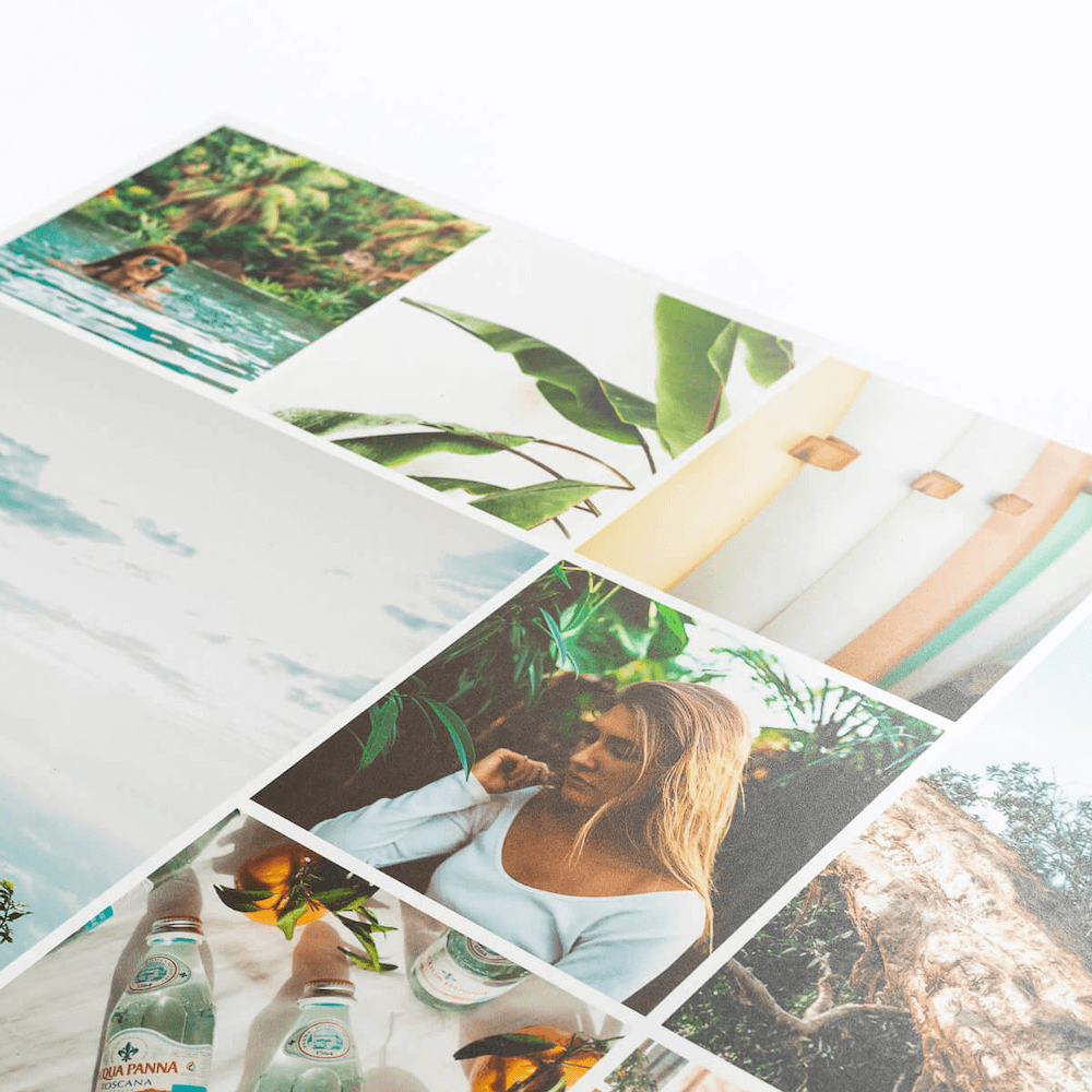 Detail van een matte foto op aluminium met scherpe kleuren